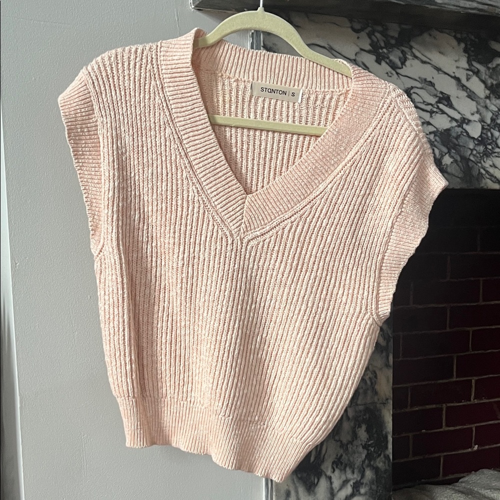 Women's Pink V-Neck Sweater